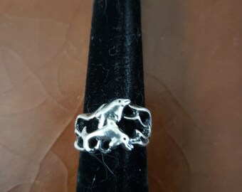 Dolphin Ring in Sterling Silver