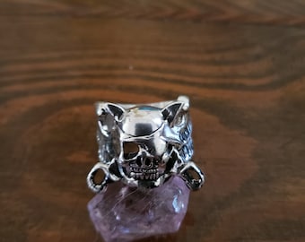 Pirate ring sterling silver - skull pirate ring sterling silver