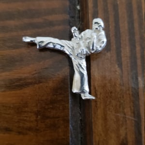 Karate Kicker in Sterling Silver- Martial arts pendant
