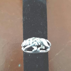 Wolf ring in sterling silver-- full body wolf ring ,canine ring