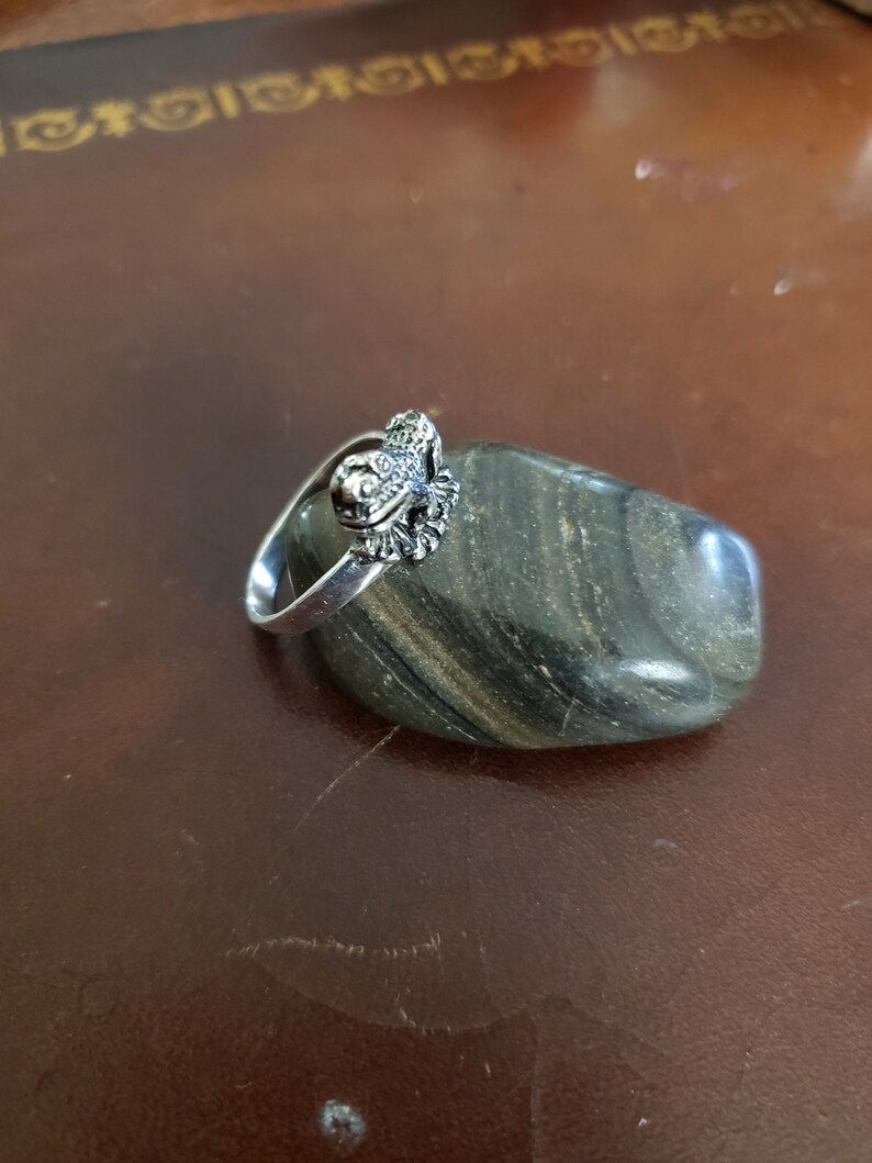 Toad Ring Frog Ring in Sterling Silver