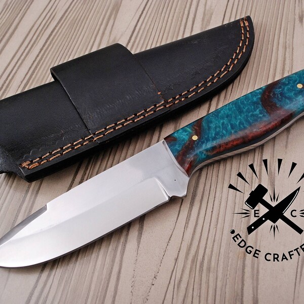 Custom Handmade Hand Forged "8 Bushcraft Skinner EDC Fixed Blade Knife, Outdoor Hunting, Camping Knife, Groomsmen, Birthday Gift,(SK64)