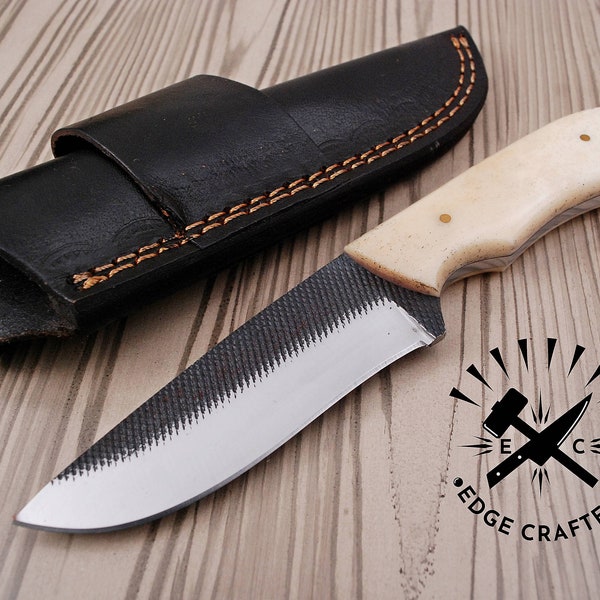 Custom Handmade Hand Forged "8 Bushcraft Skinner EDC Fixed Blade Knife, Outdoor Hunting, Camping Knife, Groomsmen, Birthday Gift,(SK55)