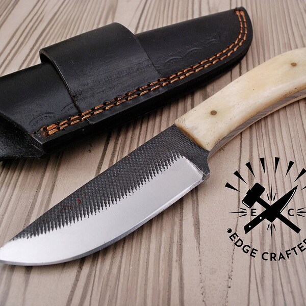Custom Handmade Hand Forged "8 Bushcraft Skinner EDC Fixed Blade Knife, Outdoor Hunting, Camping Knife, Groomsmen, Birthday Gift,(SK50)