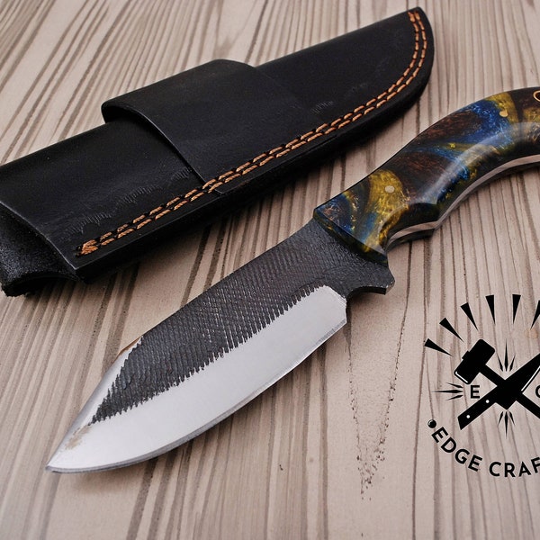 Custom Handmade Hand Forged "8 Bushcraft Skinner EDC Fixed Blade Knife, Outdoor Hunting, Camping Knife, Groomsmen, Birthday Gift,(SK45)