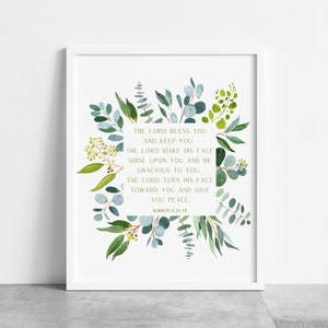 Aaronic Blessing Numbers 6:24-26 NIV Priestly Blessing Jewish Wall Decor Sign Hanukkah Gift for Her Jewish Judaica Bible Verse Art