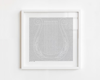 Entire Book of Psalms Art Print (Tehillim) – Jewish Wall Art, Hebrew Scripture Print, Spiritual Gift, Housewarming, Wedding, Judaica Decor