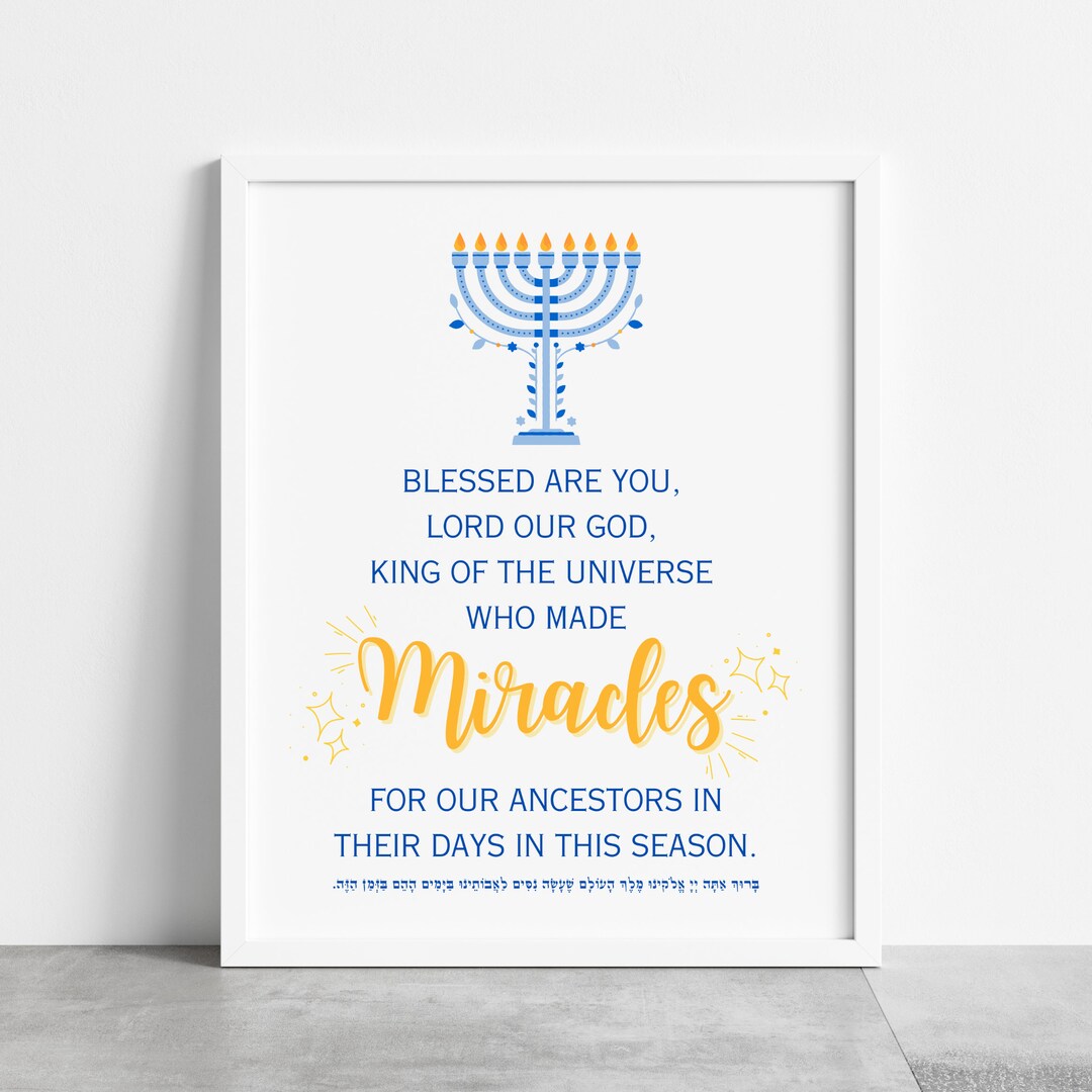 Chanukah Prayer Blessing for Menorah Candle Lighting Hanukkah