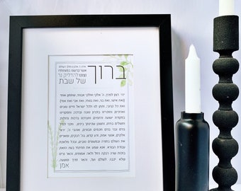 Shabbat Candle Blessing and Prayer Printable