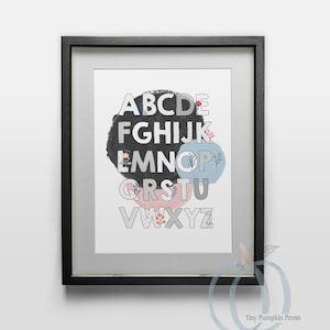 Poster alphabet - Poster ABC - Tableau de l&#39;alphabet - Déco pour chambre d&#39;enfant - Déco pour chambre d&#39;enfant -