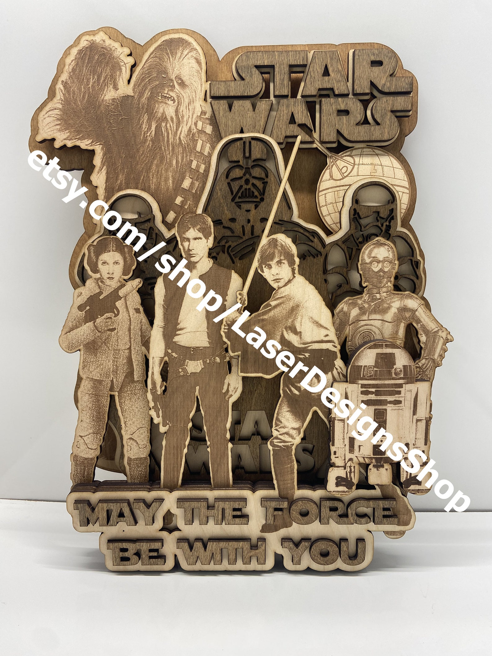 3D star wars 2/ Laser cut files/ Light Burn/ RD Etsy