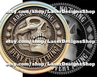 Admit Nothing coin stl and Grayscale file..