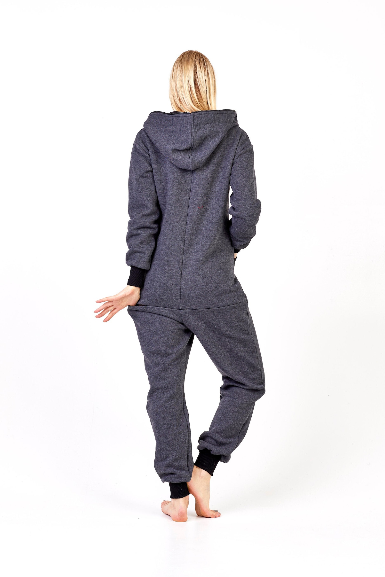 Sofa Killer Dark Grey Unisex Adult Onesie, Hooded Pyjamas, Baggy Cotton ...