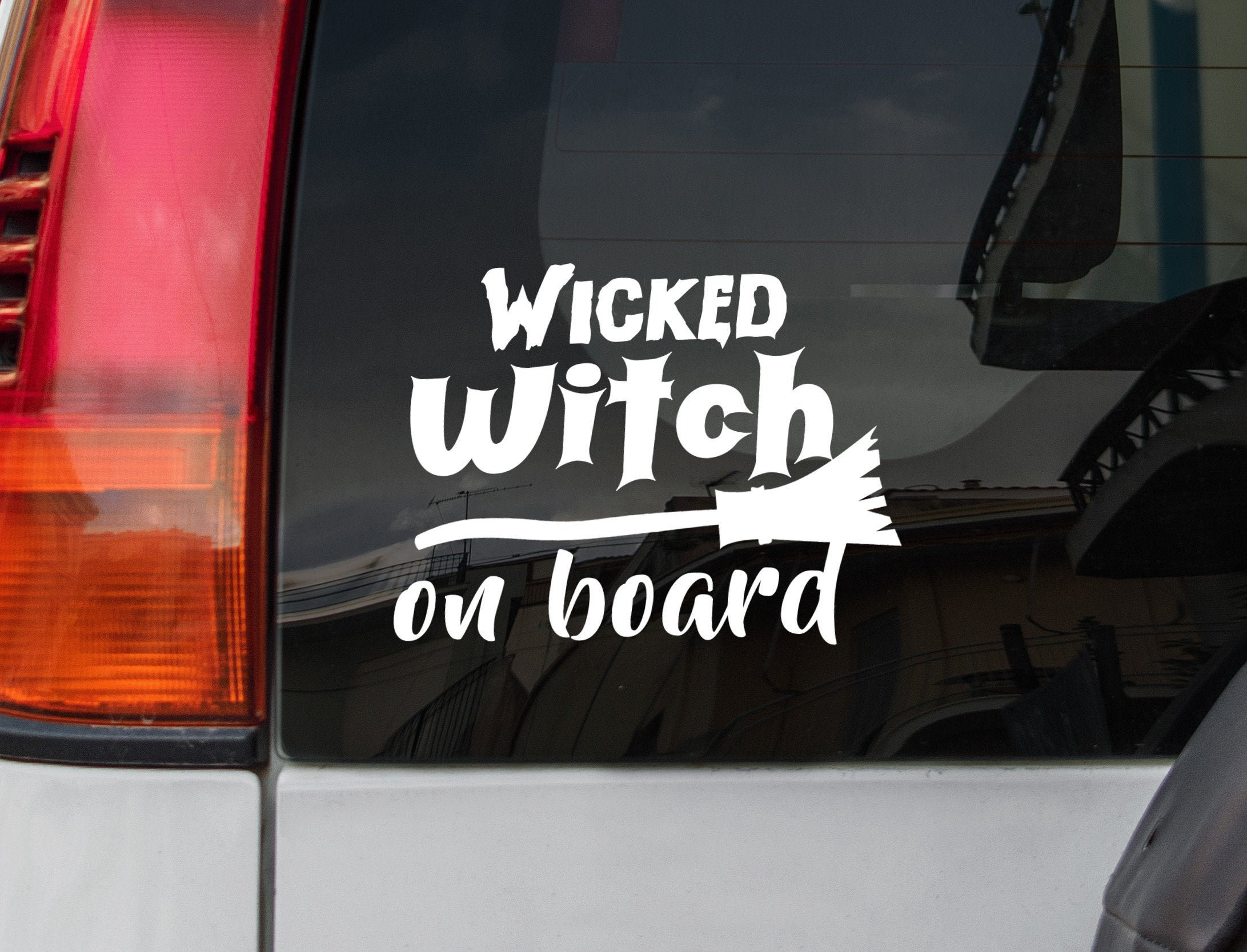 Witch on Board Decal Halloween Bumper Sticker Wicked Witch Etsy