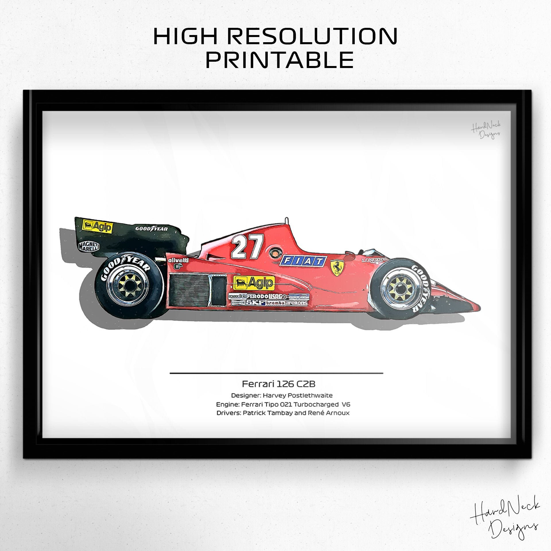 Ferrari 126c2b 19 Printable Poster White Background Etsy