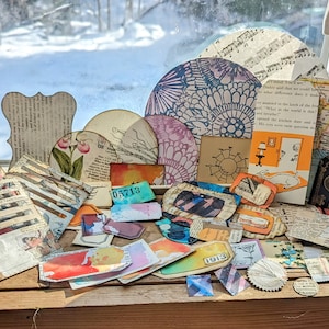 30 pieces of Handmade Junk Journal Ephemera GRAB BAG