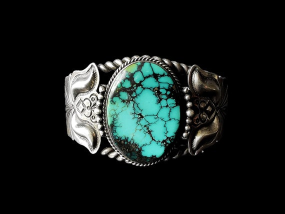 Gary Reeves Sterling Navajo Bracelet With Turquoise - Etsy