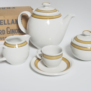 Richard Ginori ceramic coffee espresso set - vintage, 70s, New Old Sock