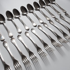 Christofle Marly spoon and fork - 23 pieces, silver plated, vintage
