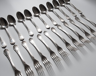 Marly by Christofle France Silverplate Flatware Service Set 51 Pcs Dinner Unused Etsy Canada