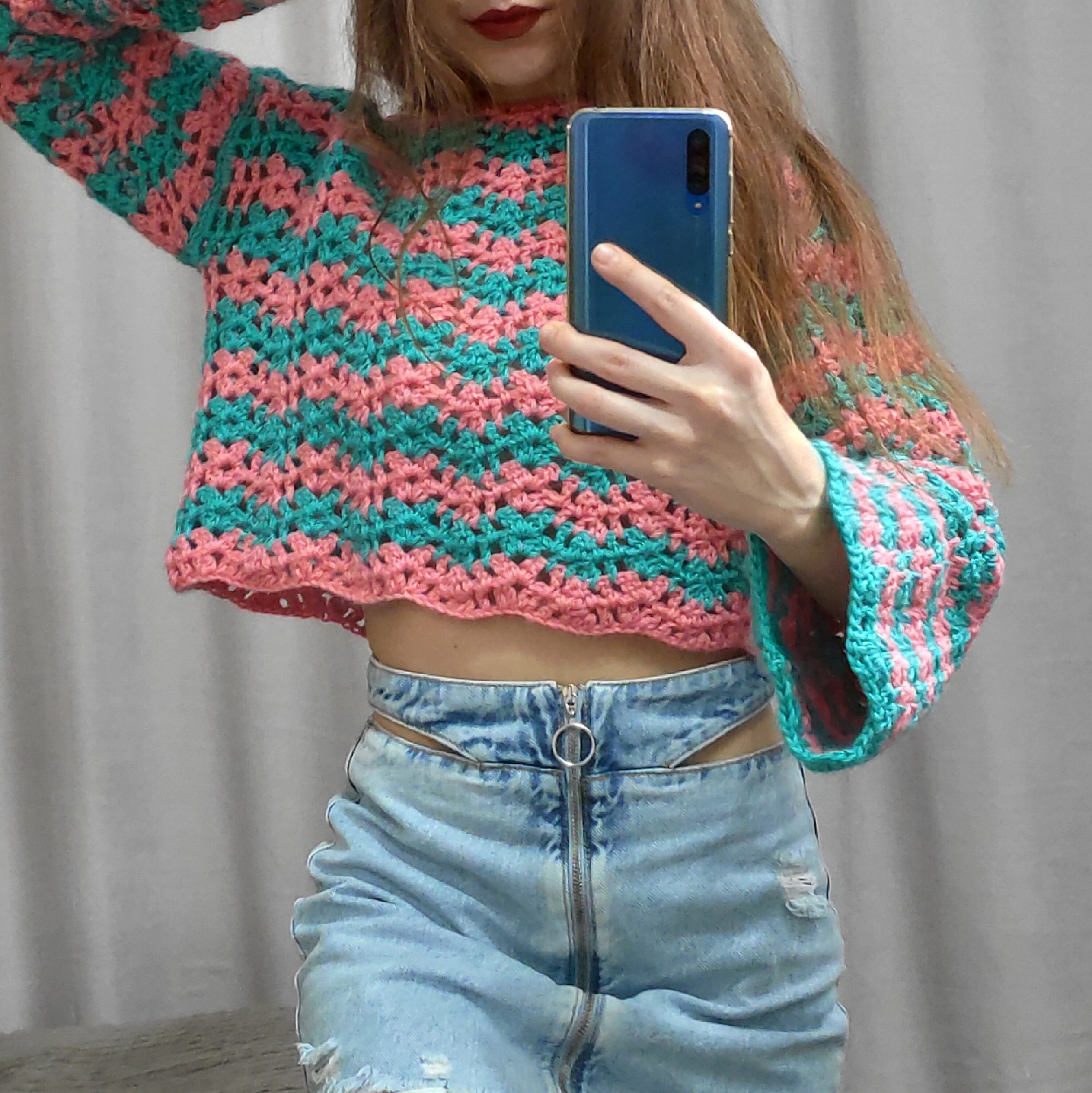 Crochet Jumper Pattern Cropped Sweater Etsy