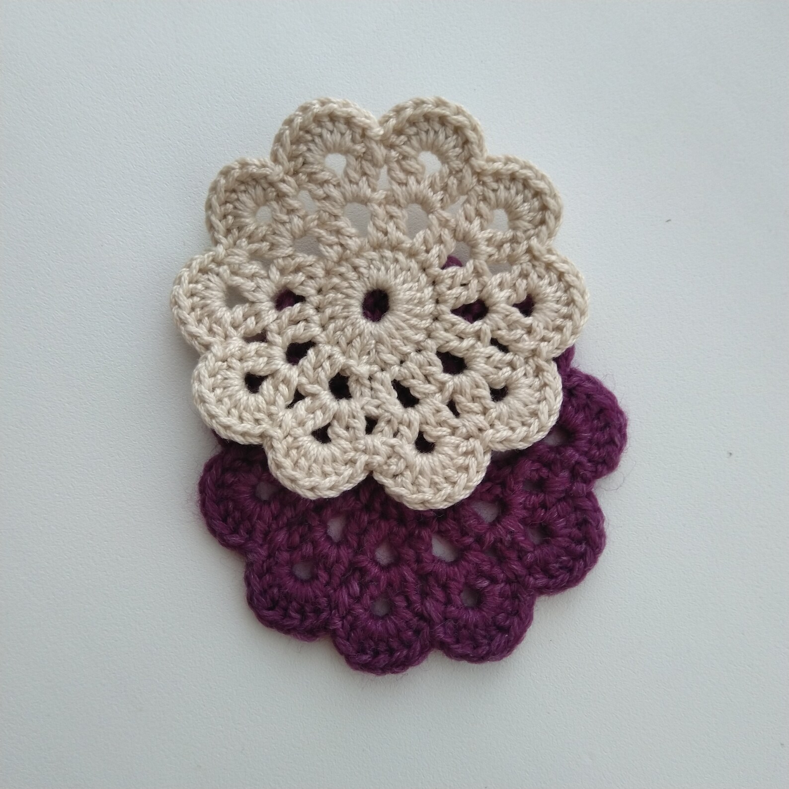 Crochet Pattern Flower Coaster Easy Etsy