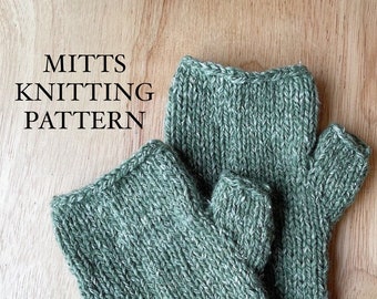 DIGITAL DOWNLOAD - Fingerless Gloves Knitting Pattern - Gloves Knitting Pattern - Fingerless Gloves Pattern - Fingerless Mittens Pattern