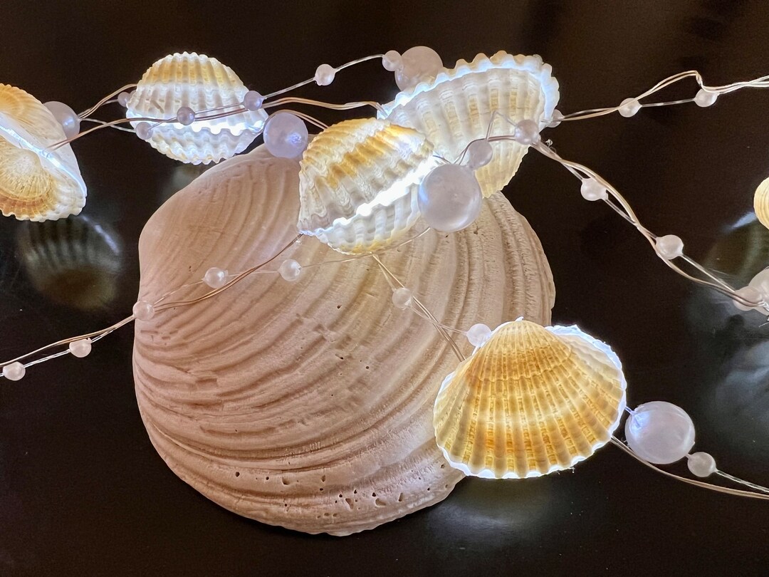Beach Light Gift, Seashell Lights, Seashell Garland, Beach Fairy Lights