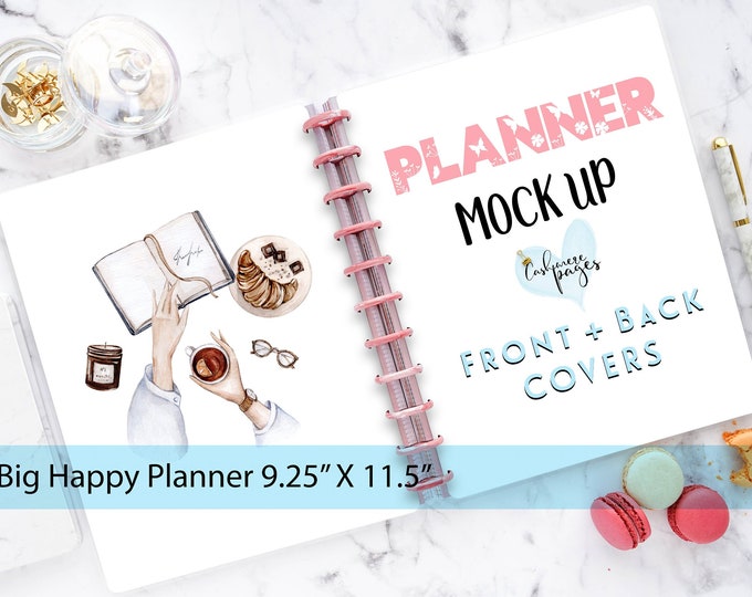 Happy Planner Mockup, Planner Mock Up, Planner Cover Mockup, Stationery