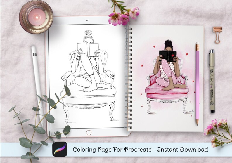 Download Procreate Coloring Pages Digital Planner Coloring Pages | Etsy