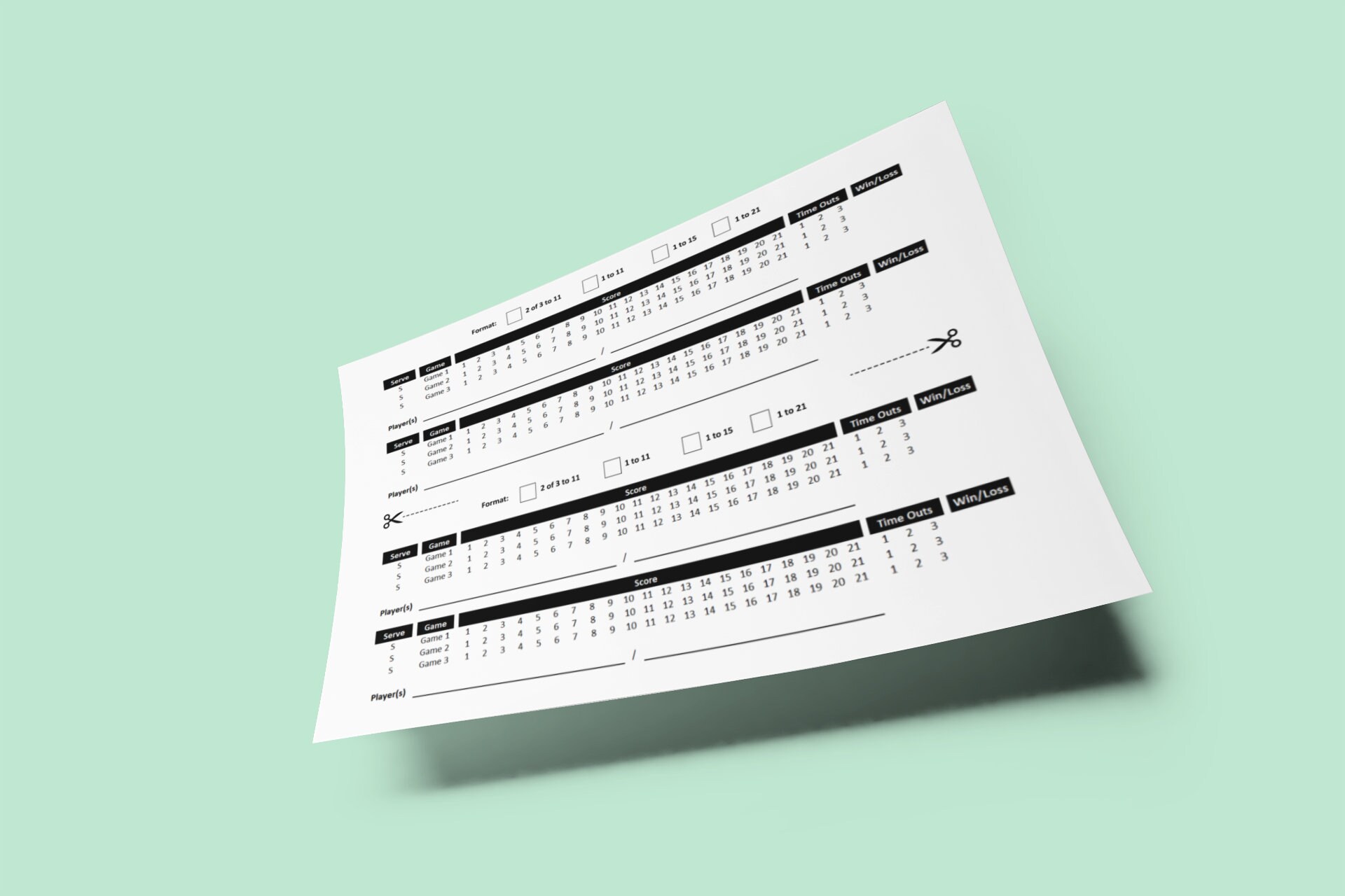 Pickleball Score Sheet 2 in 1 Etsy