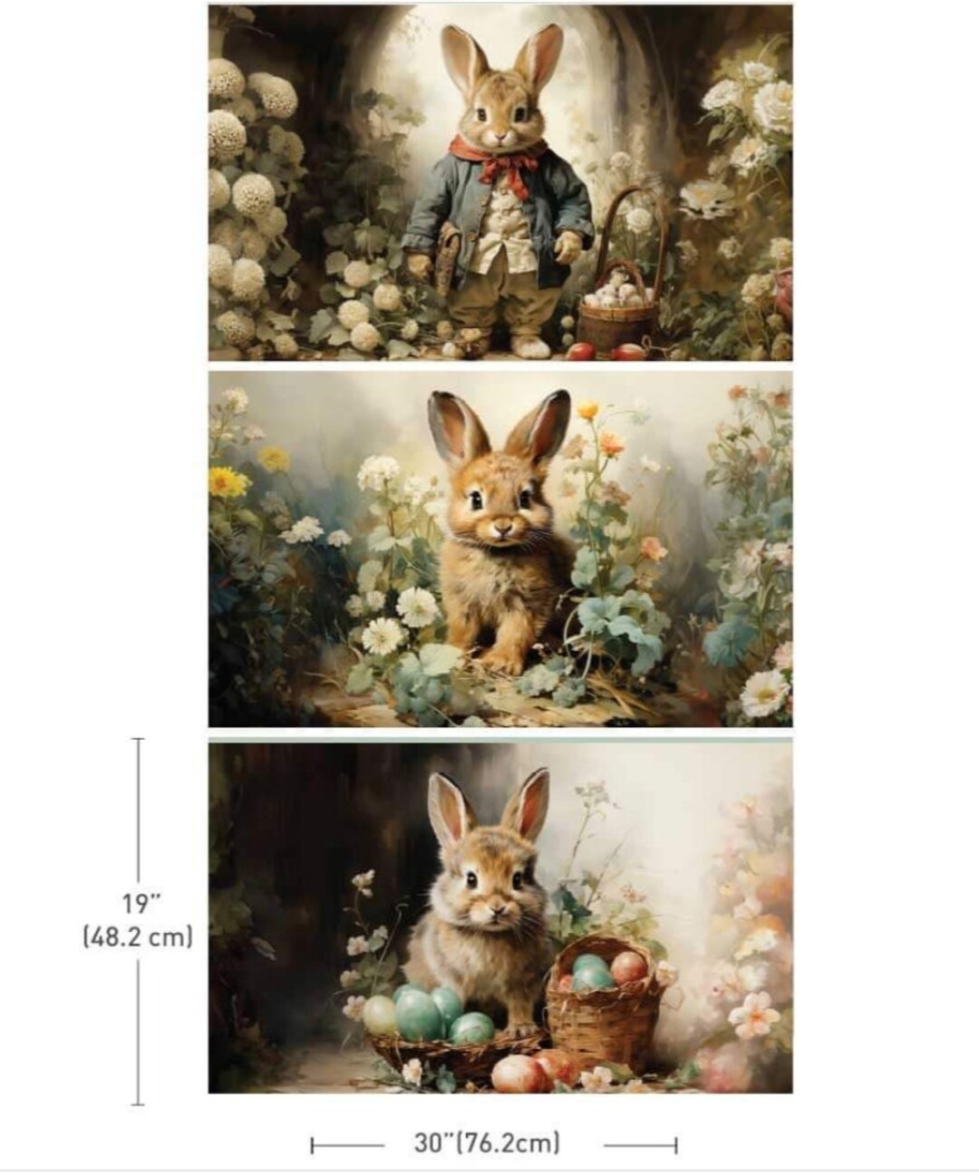 New dreamy Bunnies Decoupage Decor Paper Pack, Wrinkle & Tear Resistant, Easter Bunny Decoupage