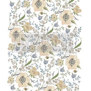 Goldenrod Florals Decor Transfer, Rub On Decal for Furniture