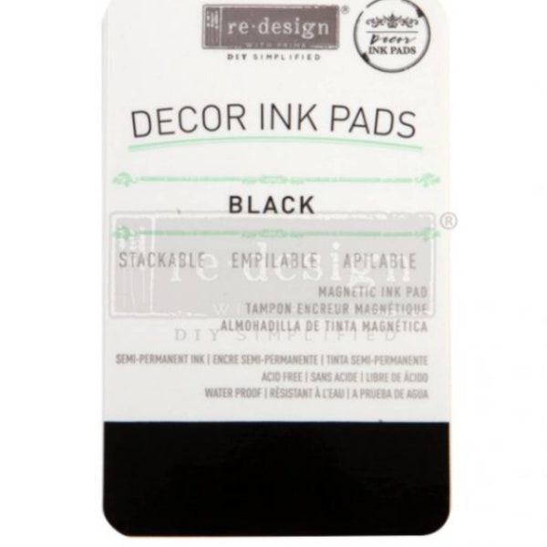 Redesign With Prima "Black" Decor Ink Pad For Use With Clearly Aligned Decor Stamps