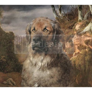 Redesign With Prima &quot;Loyal Friend&quot; Luxury A1 Decoupage Rice Paper, Dog Mulberry Tissue Paper, Furniture Decoupage, Wrinkle & Tear Resistant