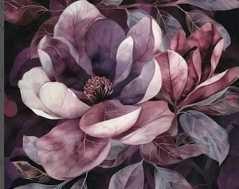 Violet Bloom Decoupage Fiber, Prima ReDesign, Floral Paper (23.4″X33.1″)