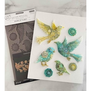 Redesign With Prima GEARS OF FLIGHT  Decor Mould, Food Safe Silicone Mold, Diy Crafts, Furniture Applique, Cake Decorating, Steampunk