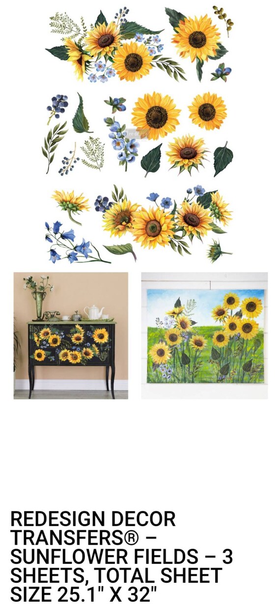 by redesign with Prima Rub on Transfer Sunflower Fields IN STOCK