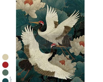 New! Redesign with Prima GRACE IN FLIGHT Decoupage Paper, Birds And Flowers