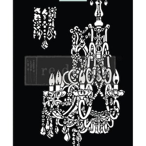 Redesign With Prima &quot;Empire Chandelier&quot; Decor Stencil, Extra Large Furniture & Wall Stencil, Elegant Design, Chandelier Stencil 16&quot;x24&quot;