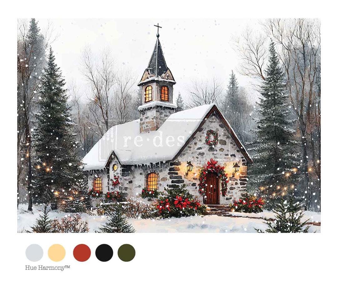 Redesign With Prima COZY BARN A4 Decoupage Paper, Old Church, Rustic ...