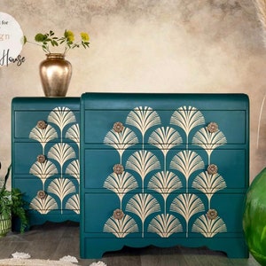Redesign With Prima &quot;Interlinked Fans&quot; Decor Transfer, Rub On Image Transfer, Golden Pattern, Gilded Decal For Furniture, Walls & More