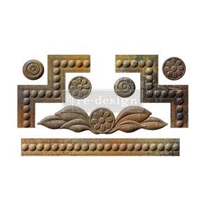 Redesign With Prima And Annie Sloan &quot;Swedish Posy&quot; Decor Mould, Trim Applique, Food Safe Silicone Mold, Detailed Border For Furniture