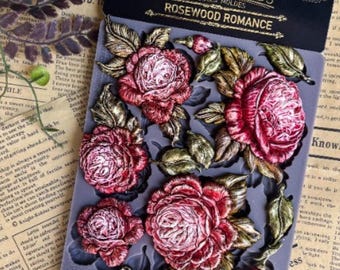 New! Redesign With Prima ROSEWOOD ROMANCE Decor Mould, Silicone Mold, Floral Appliques