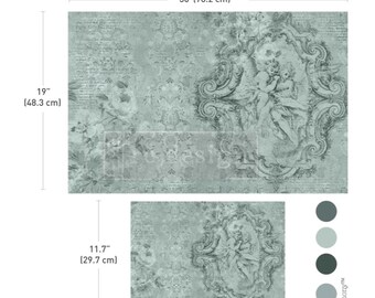 Jardin Des Cherubins Decoupage Paper, Vintage Cherub Floral Design, Fiber Sheets