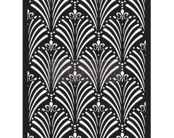 Finnabair Redesign With Prima "Art Deco" Decor Stencil, Mid Century Modern Pattern, Highly Detailed Furniture, Wall And Projects Stencil