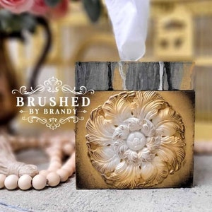 Redesign With Prima & Kacha "Engraved Medallions" Decor Mould, Large Applique, 5x10 Mold, Furniture Details, Silicone Mold, Food Safe