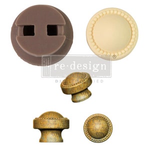 Redesign With Prima And Cece Restyled &quot;Pearl Inlay&quot; Knob Decor Mould, Silicone Mold, Functional Knob Hardware, DIY Drawer Knobs