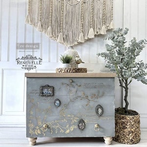 Redesign With Prima & Kacha "A Bird Song" Decor Transfer, Gold Foil Furniture Decal, Gilded Transfer For Furniture, Walls And Projects