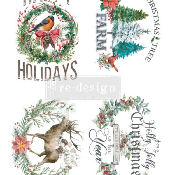 Christmas Rub on Transfers Etsy